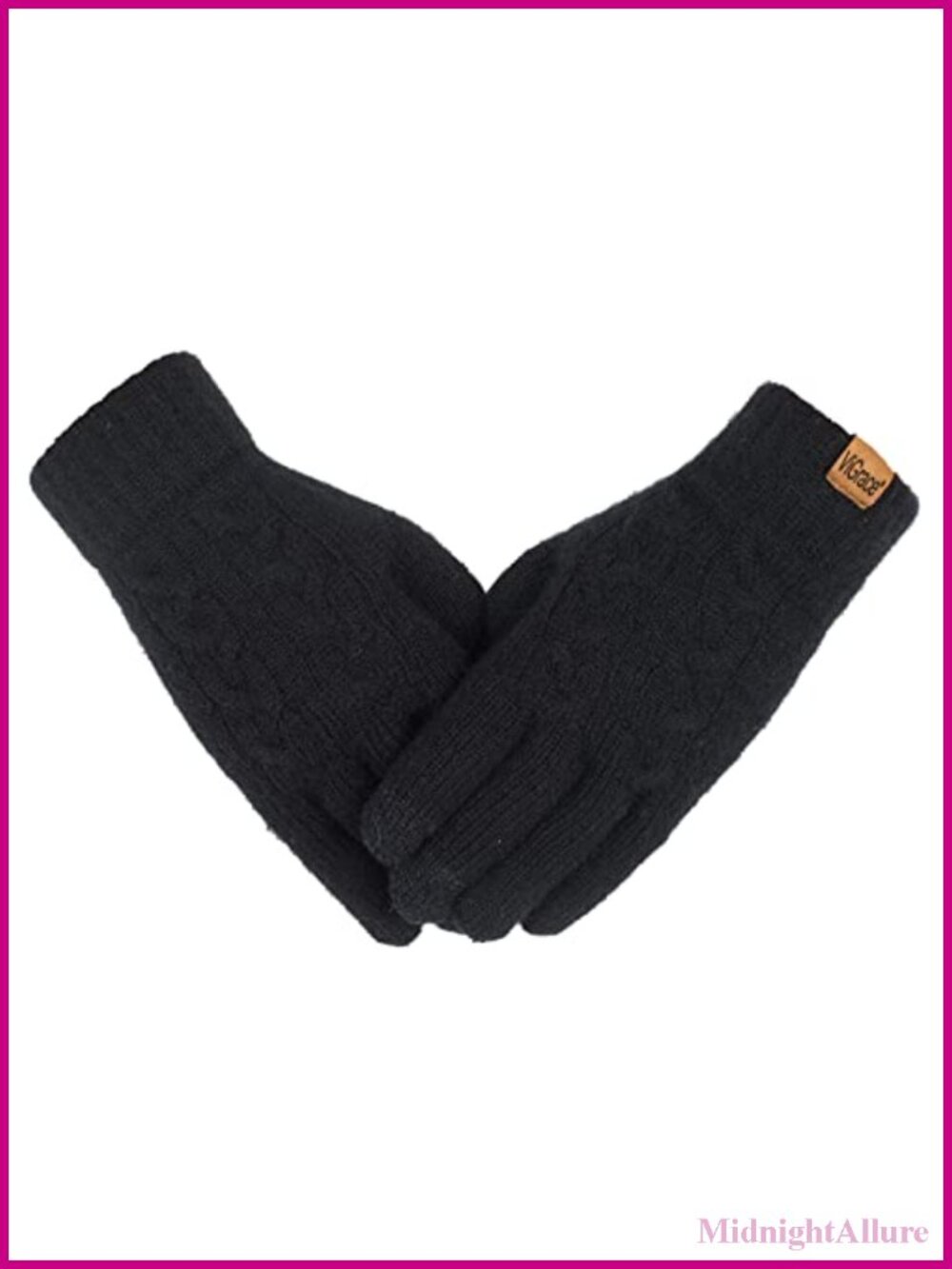 Wool Fleece Lined Touch Screen Cable Knit Winter Gloves